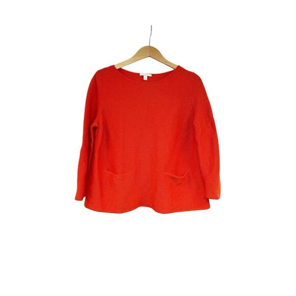 COS Merino Wool Orange A-Line Sweater Jumper Top Womens Medium - Picture 1 of 9